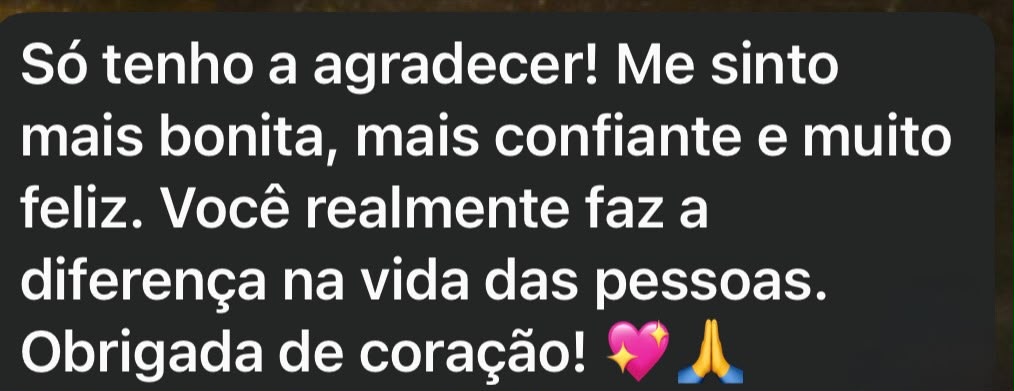 Print de depoimento de paciente da Clínica Faralhe