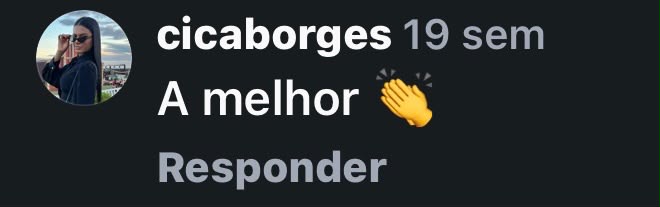 Print de comentário de paciente no Instagram da Clínica Faralhe