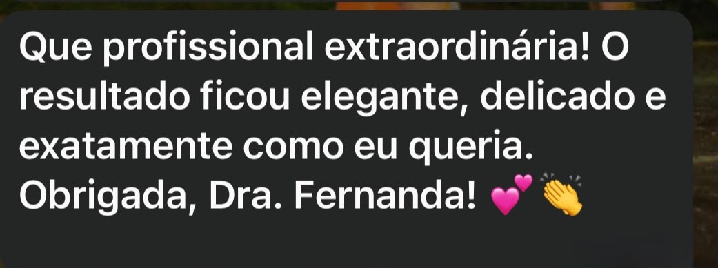 Print de depoimento de paciente da Clínica Faralhe