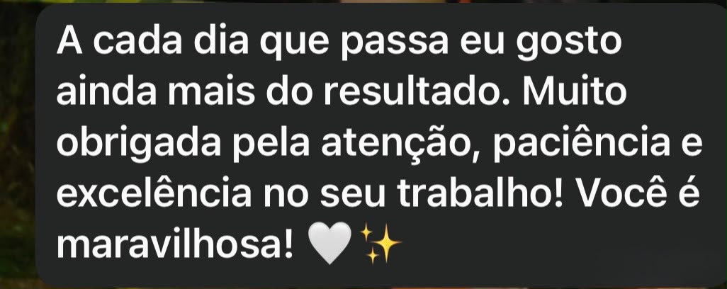 Print de depoimento de paciente da Clínica Faralhe