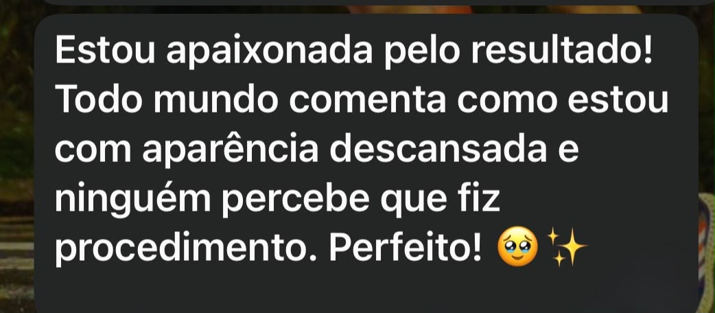 Print de depoimento de paciente da Clínica Faralhe