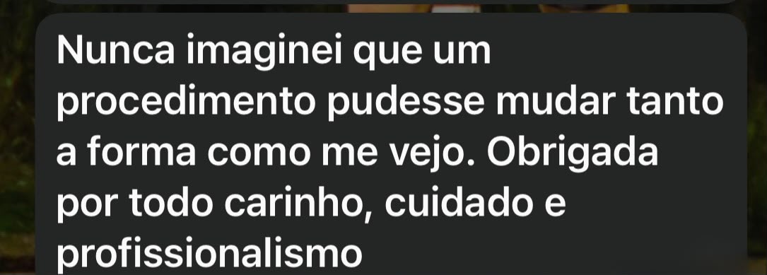 Print de depoimento de paciente da Clínica Faralhe